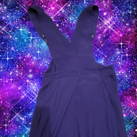 MAEVE Navy Blue Souxanne Wide Leg Jumpsuit Apron Overalls Anthropology - Picture 5 of 15